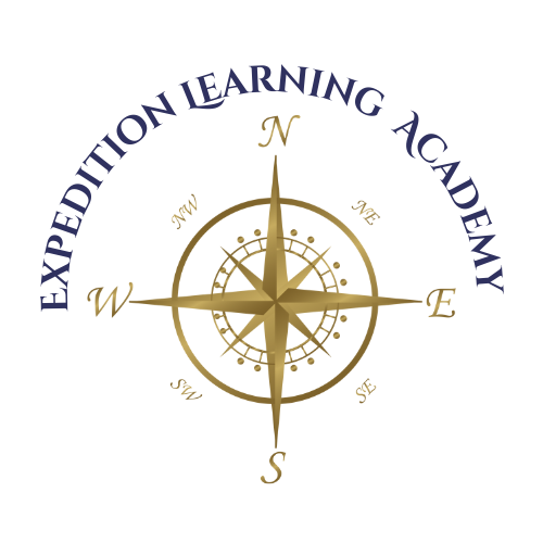 Bronze Compass surrounded by Expedition Learning Academy